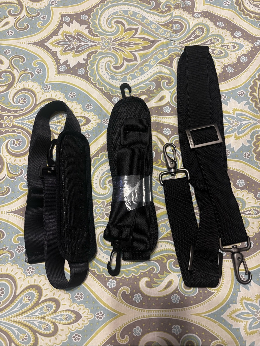 Adjustable Black Replacement Bag Straps - Set of 3
